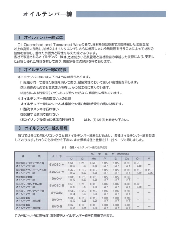 オイルテンパー線